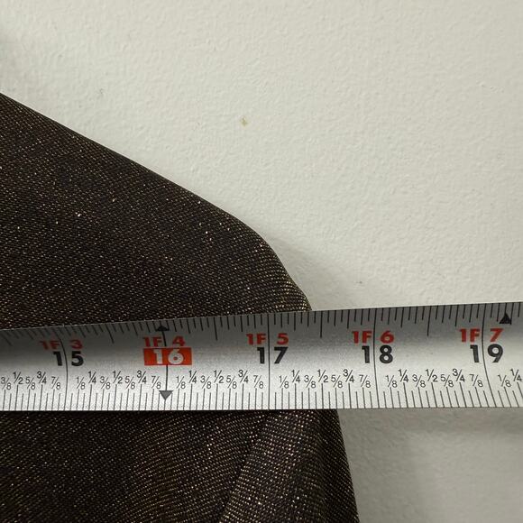 Avenue 14/16 Plus Metallic Shimmer Buttoned Top‎ Gold Glam Holiday Festive Party - Picture 8 of 11